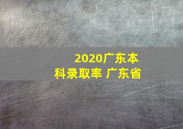 2020广东本科录取率 广东省